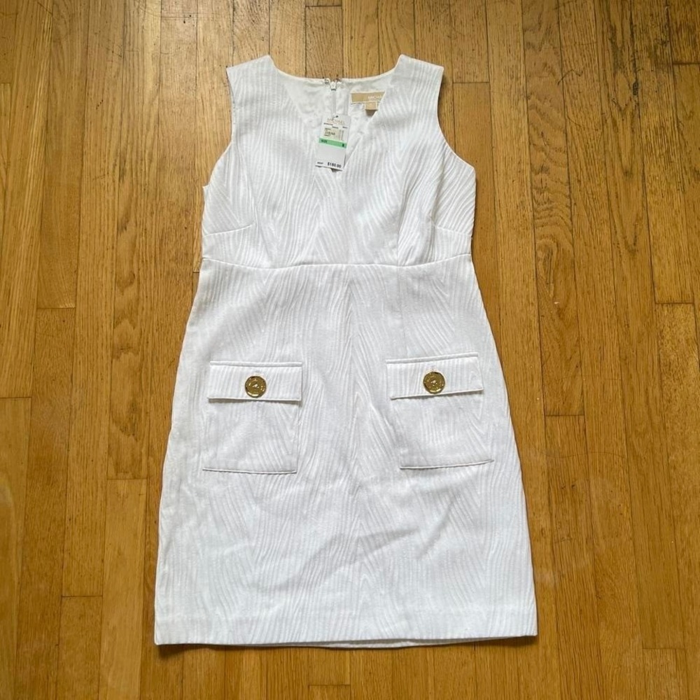 Michael Michael Kors Sleeveless Sheath Dress Womens 8 NWT 54% Cotton